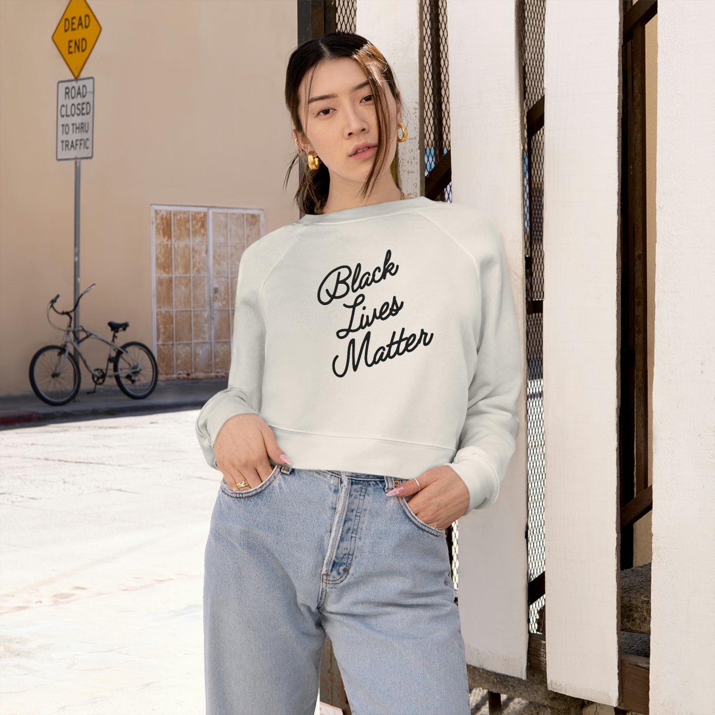 Black Lives Matter Women's Cropped Fleece Pullover - Bad Perfectionist Co.