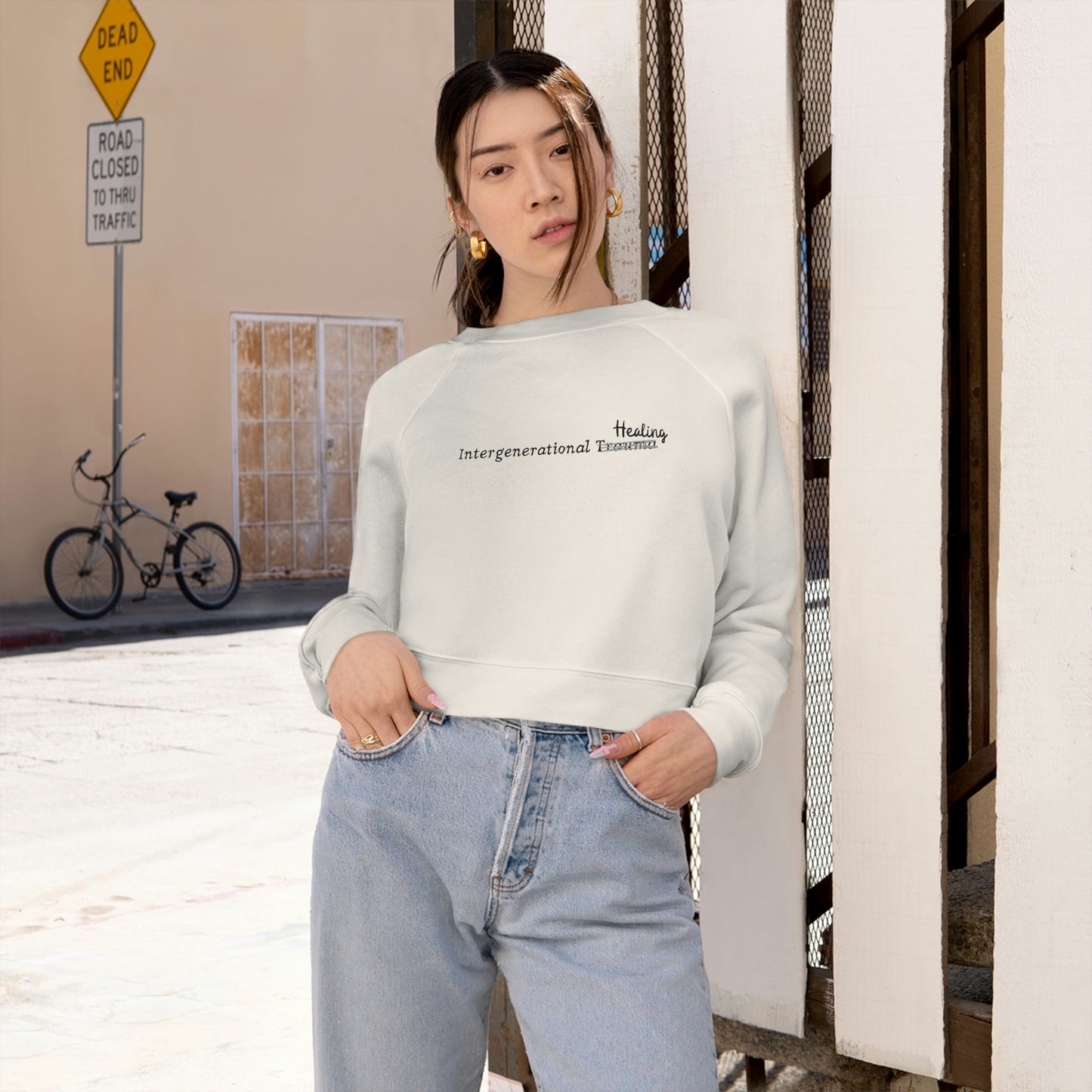 Intergenerational Healing Women's Cropped Fleece Pullover - Bad Perfectionist Co.