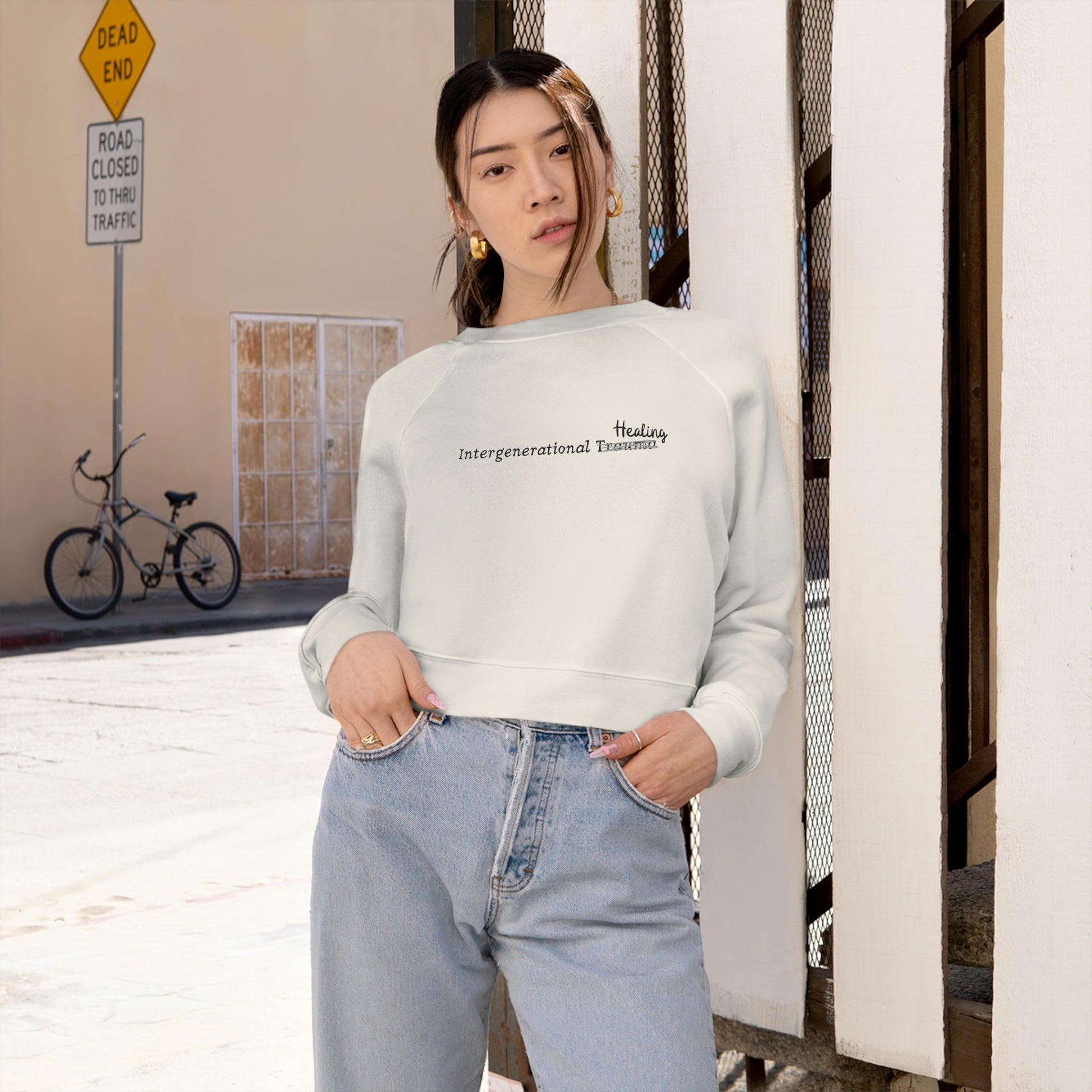 Intergenerational Healing Women's Cropped Fleece Pullover - Bad Perfectionist Co.