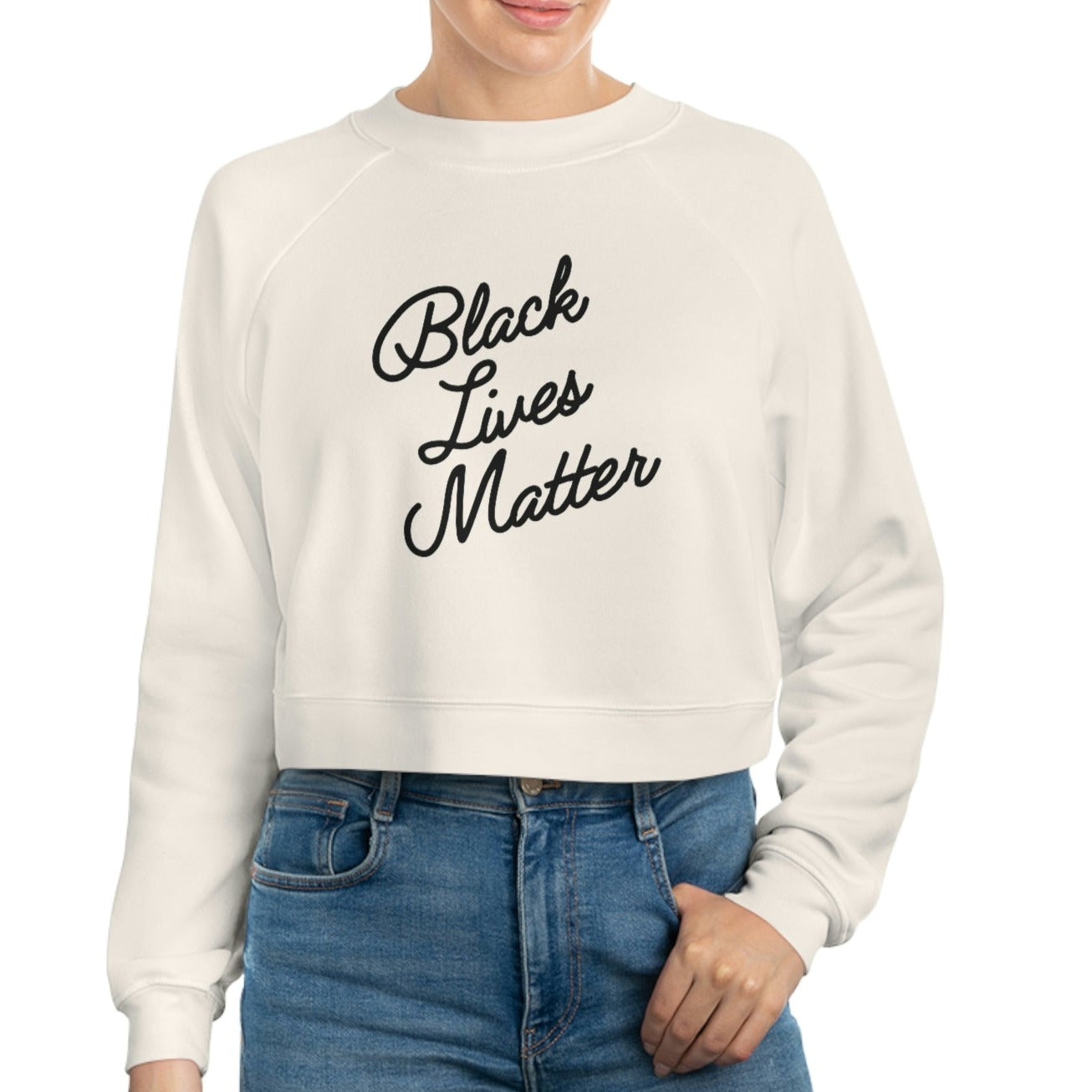 Black Lives Matter Women's Cropped Fleece Pullover - Bad Perfectionist Co.