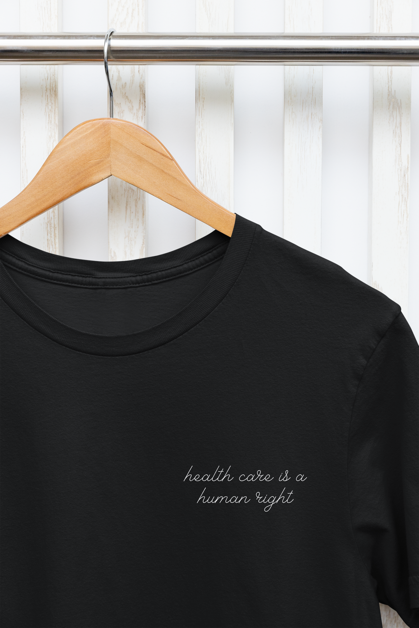 health care is a human right embroidered t-shirt