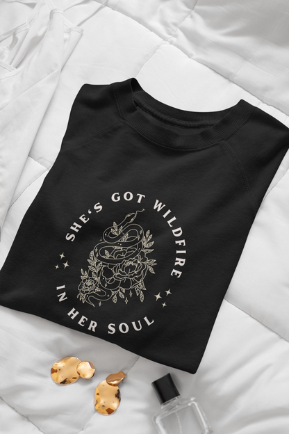 Shes Got Wildfire In Her Soul Women's Cropped Fleece Pullover - Bad Perfectionist Co.