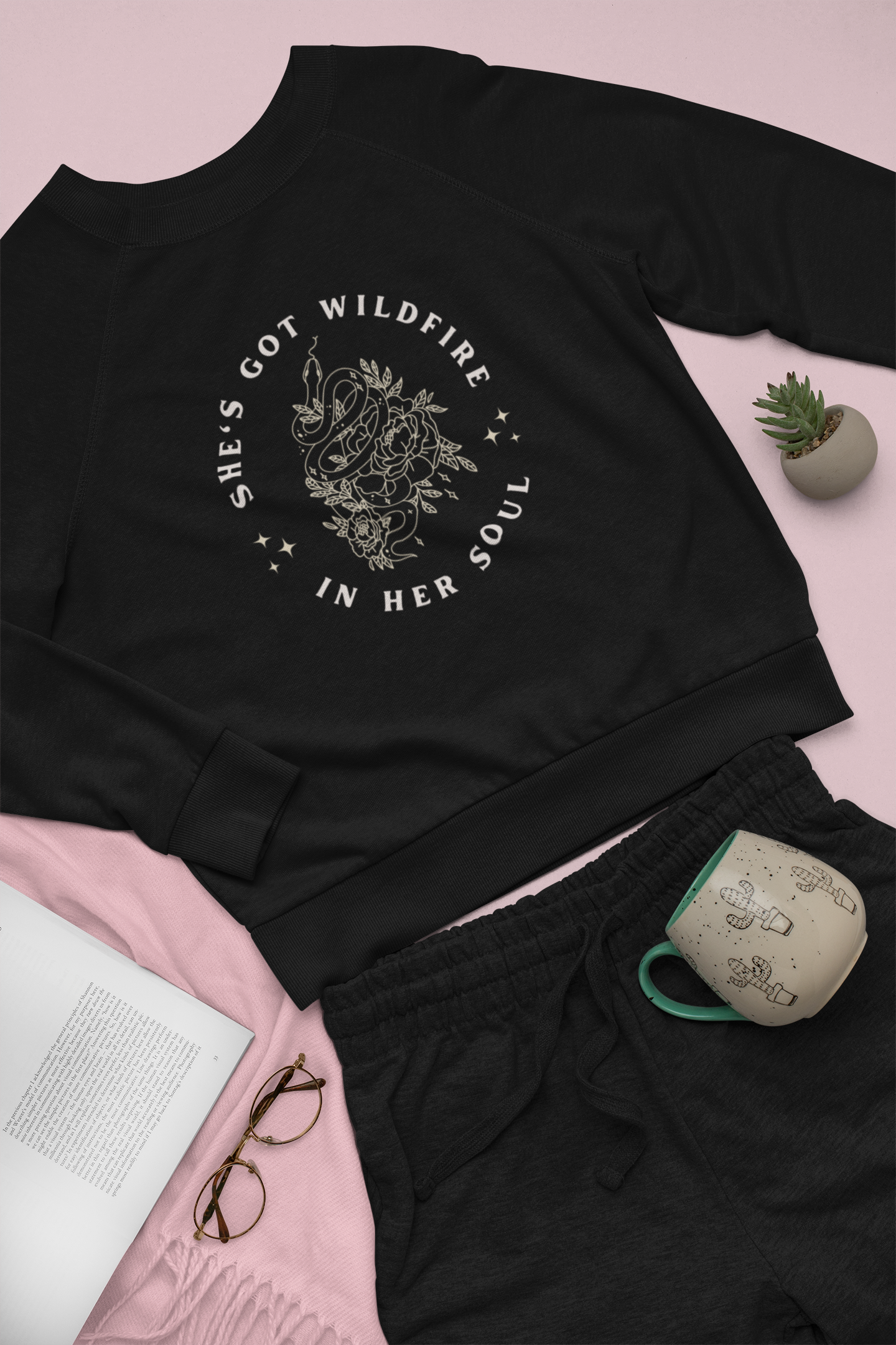 Shes Got Wildfire In Her Soul Women's Cropped Fleece Pullover - Bad Perfectionist Co.